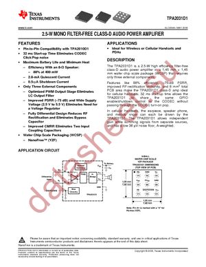 TPA2031D1YZFT datasheet  